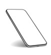 phone mockup. New modern black frameless smartphone mockup with white screen Isolated on white background.