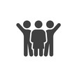 © alekseyvanin - People relationship vector icon. filled flat sign for mobile concept and web design. Two man and one woman glyph icon. Symbol, logo illustration. Vector graphics