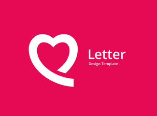 Wall Mural - Letter Q heart logo icon design template elements