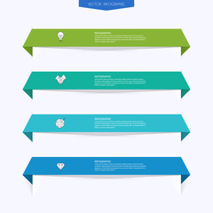 Aufkleber - Vector info graphics for your business presentations. Can be used for website layout, numbered banners, diagram, horizontal cutout lines, web design.