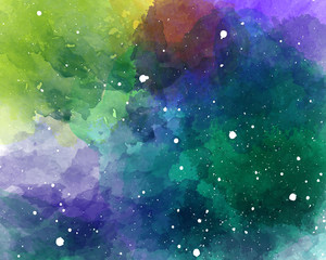 Wall Mural - vector watercolor space background. starry sky watercolor texture.