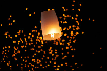 Kawthaung,Myanmar,2019,October,20,Buddhism lantern ceremony at the Kawthaung province