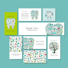 Sticker - Business cards design, dental clinic