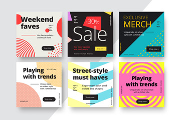 Wall Mural - modern promotion square web banner for social media mobile apps. elegant sale and discount promo bac