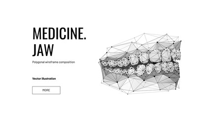 Human jaw low poly landing page template