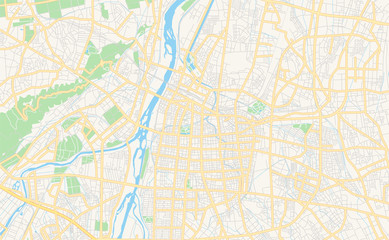  Printable street map of Toyama, Japan