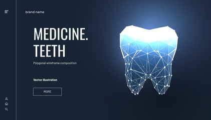 Teeth treatment low poly landing page template