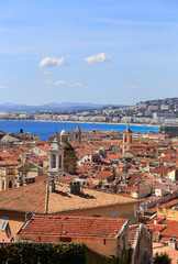 Wall Mural - View of Nice Town and sea, French Reviera, France