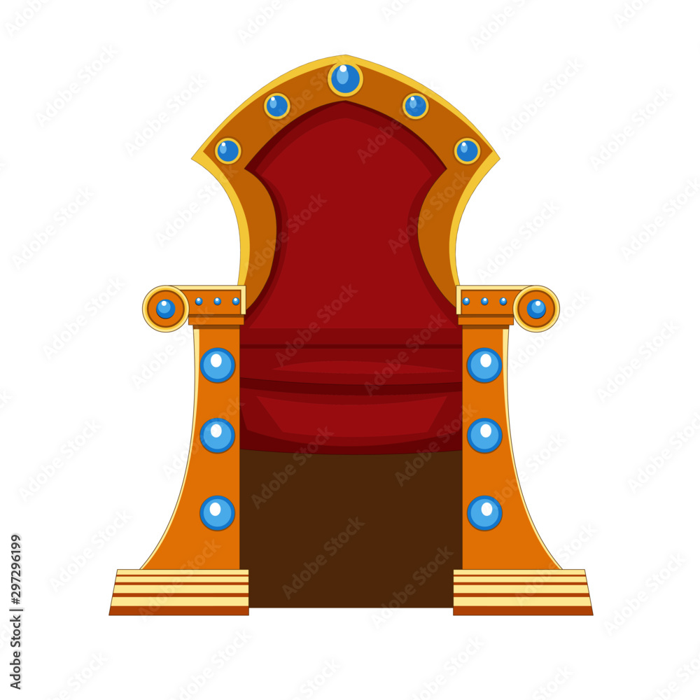 Royal or King Throne - Cartoon Vector Image Stock Vector | Adobe Stock, image size:1000x1000