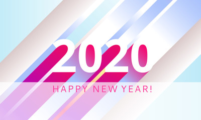 Wall Mural - Happy 2020 new year modern colour banner for your seasonal holidays