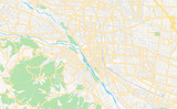 Fototapeta Mapy - Printable street map of Takasaki, Japan