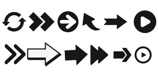 Poster - Set of black vector arrows. Arrow icon. Arrow vector icon. Arrow. Arrows vector collection