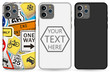 phone case mockup template illustration (white/black).