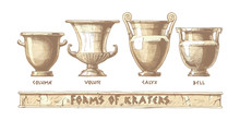 Forms Of Kraters. Greek Vessel Shapes.