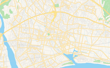 Printable street map of Fuji, Japan