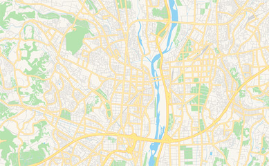  Printable street map of Atsugi, Japan