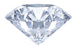 Leinwandbild Motiv Large Crystal Clear Round Cut Diamond. 3D rendering illustration isolated on white background