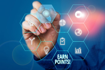 handwriting text earn points. conceptual photo collecting scores in order qualify to win big prize p