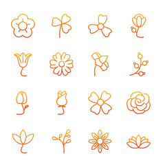 Poster - Flower set  icon template color editable. Flower pack symbol vector sign isolated on white background illustration for graphic and web design.