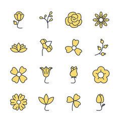Poster - Flower set  icon template color editable. Flower pack symbol vector sign isolated on white background illustration for graphic and web design.