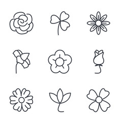 Fototapete - Flower set  icon template color editable. Flower pack symbol vector sign isolated on white background illustration for graphic and web design.