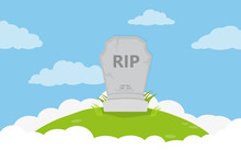 Grave Flat Icon Background Vector