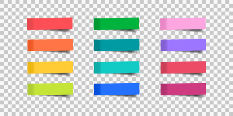 set of sticky tapes. post note stickers. vector illustration.