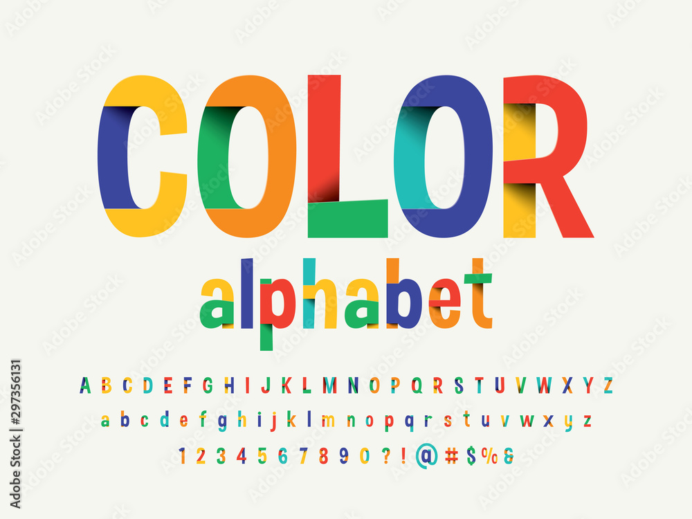 Paper folding origami style alphabet design Stock Vector | Adobe Stock