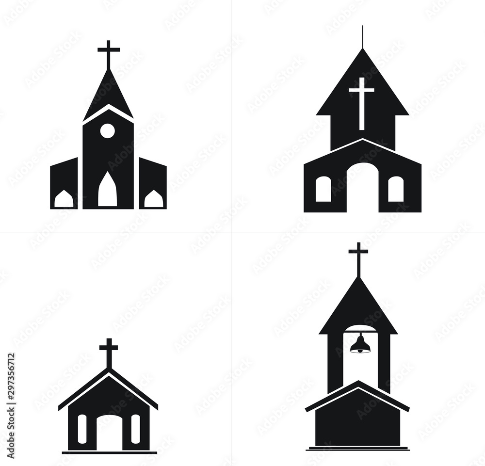 vector illustration of a church - obrazy, fototapety, plakaty 
