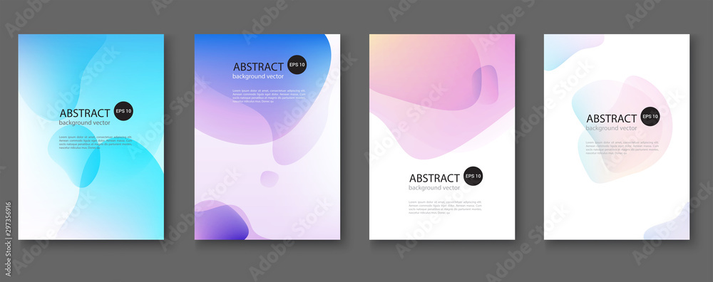 Set of abstract vector backgrounds with line waves.Vector illustration. - obrazy, fototapety, plakaty 