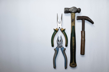 set equipment isolated on white background