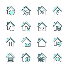 Poster - Home set icon template color editable. Home pack symbol vector sign isolated on white background illustration for graphic and web design.