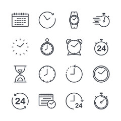 Aufkleber - Simple Set of Time icon template color editable. Contains such Icons as Time Inspection, Log, Calendar and more symbol vector sign isolated on white background for graphic and web design.
