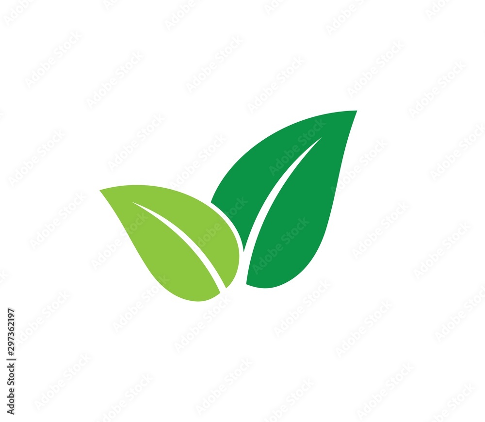 green leaves vector icon design on white background. - obrazy, fototapety, plakaty 