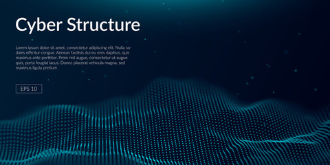 Poster - Digital technology background. Abstract connections. Futuristic sci-fi user interface concept with gradient. Big data, artificial intelligence, music hud. Blockchain and cryptocurrency. Vector
