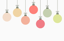 Christmas Balls Hanging Ornaments Background.