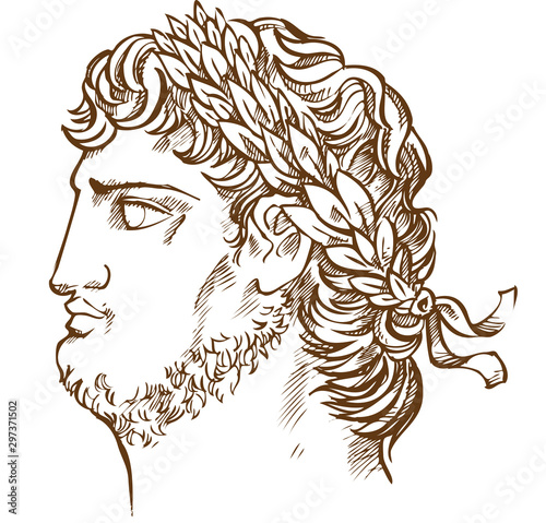 Fotografía emperor Nero, vintage illustration drawing