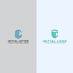 Sticker - Set logo design, Inspiration for companies from the initial letters of the NC logo icon. -Vectors