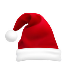 Wall Mural - realistic of red santa hat. new year red hat. - stock vector.
