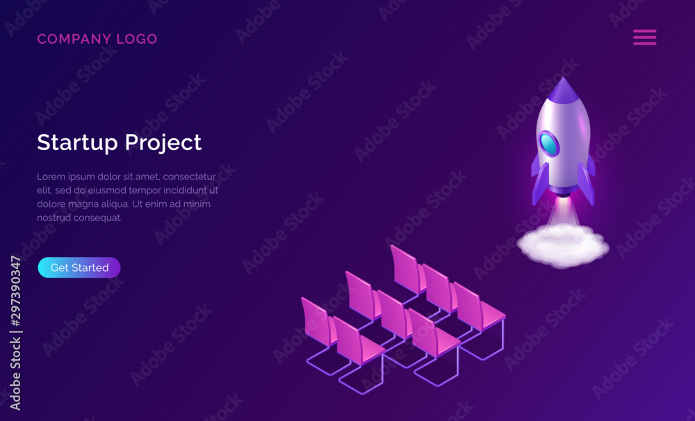 Business start up presentation isometric concept vector illustration ...