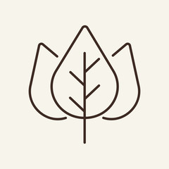 Sticker - Leaves line icon