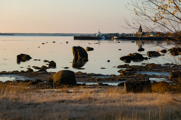 Wall Mural - ducks on lake at sunset