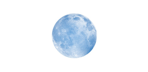Fotobehang - Blue full moon against milky way galaxy 