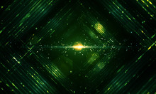 Abstract Green Fractal Composition. Magic Explosion Star With Particles. Motion Illustration - Illustration 