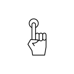 Poster - Hand touch tap icon. Simple line, outline vector of hand icons for ui and ux, website or mobile application