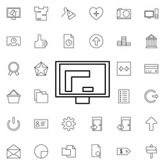 Poster - graphic design in monitor neon icon. Elements of web set. Simple icon for websites, web design, mobile app, info graphics