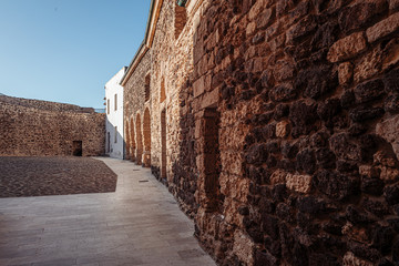 Wall Mural - CASTELSARDO, SARDINIA / OCTOBER 2019: Outside walls of the main cathedral