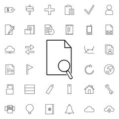 Poster - paper and magnifier neon icon. Elements of web set. Simple icon for websites, web design, mobile app, info graphics