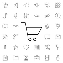Poster - market basket neon icon. Elements of web set. Simple icon for websites, web design, mobile app, info graphics