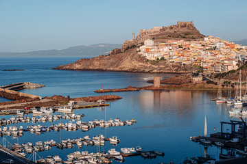 Wall Mural - WOnderful panoramic view of Castelsardo, an historical village in the northwest of Sardinia